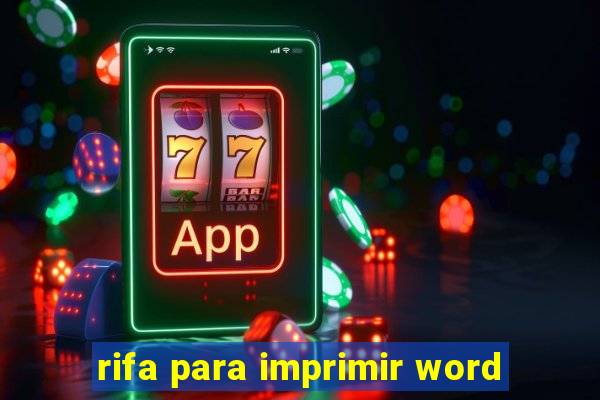 rifa para imprimir word